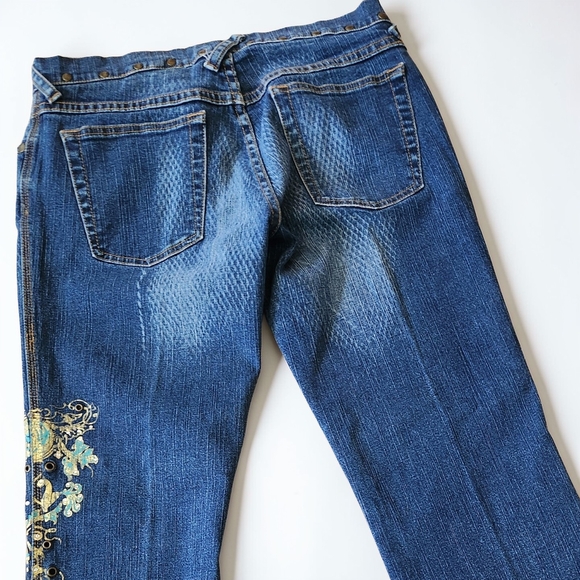 Baby Phat Retro Embellished Jeans Sz 9 - Picture 2 of 8